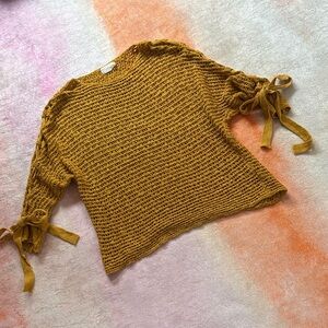 Knit Sweater with Bow Details